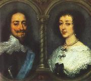 DYCK, Sir Anthony Van Charles I of England and Henrietta of France dfg Sweden oil painting artist